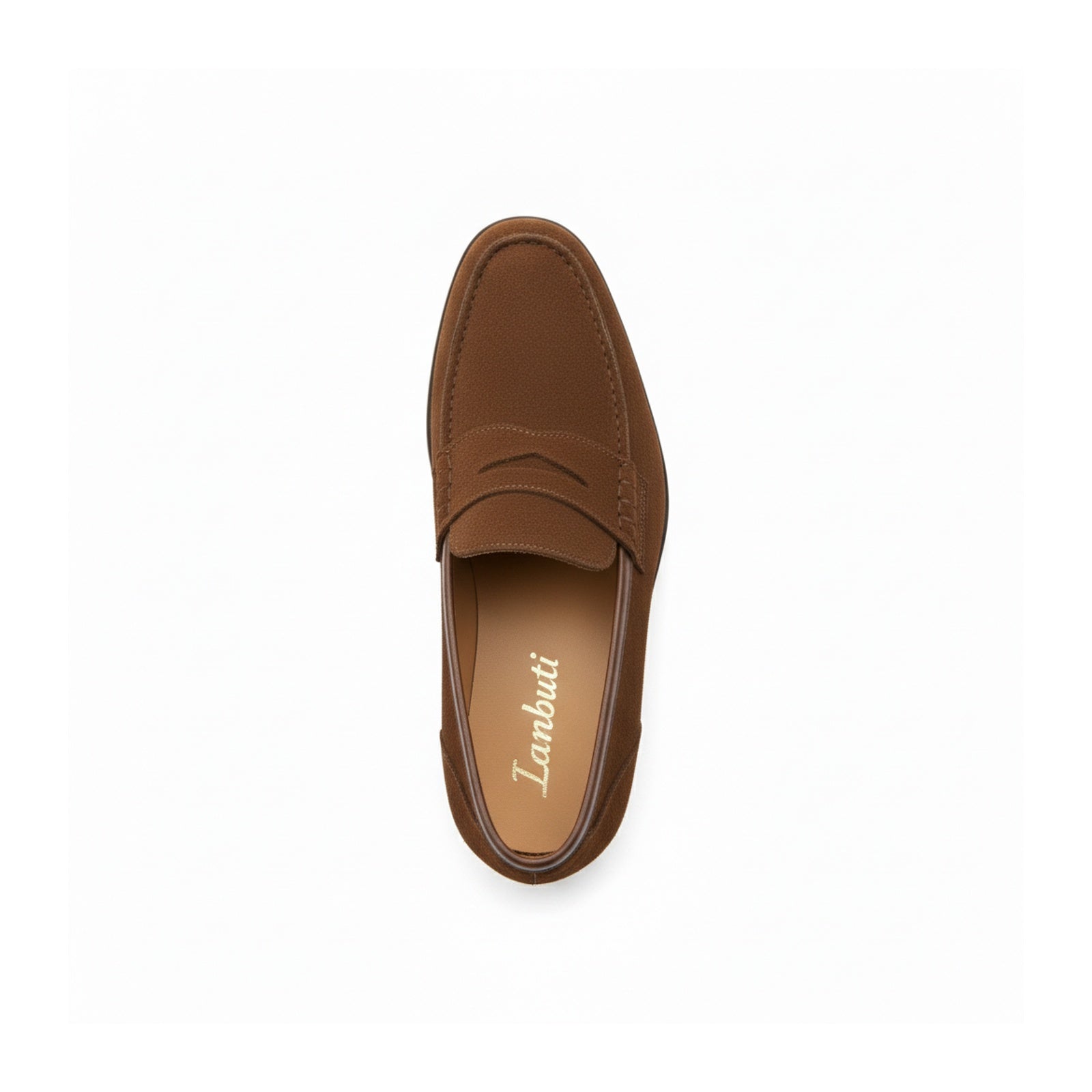 top-down-view - Men's Brown Suede Moccasin Loafers