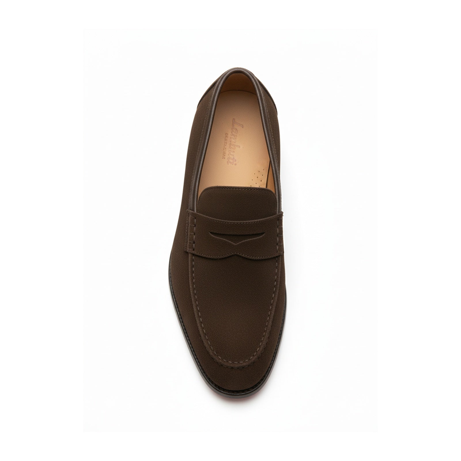 top-down-view - Men's Brown Suede Moccasin Loafers