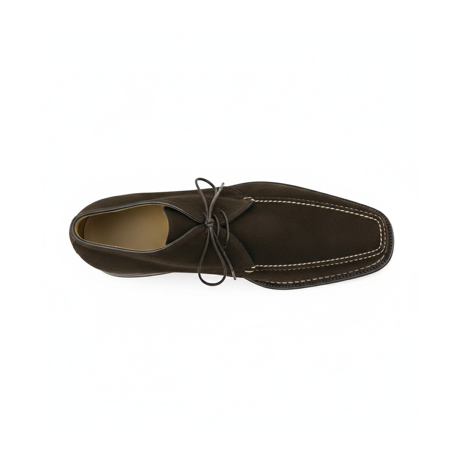Men's Brown Suede Oxford Dress Shoes - top-down-view