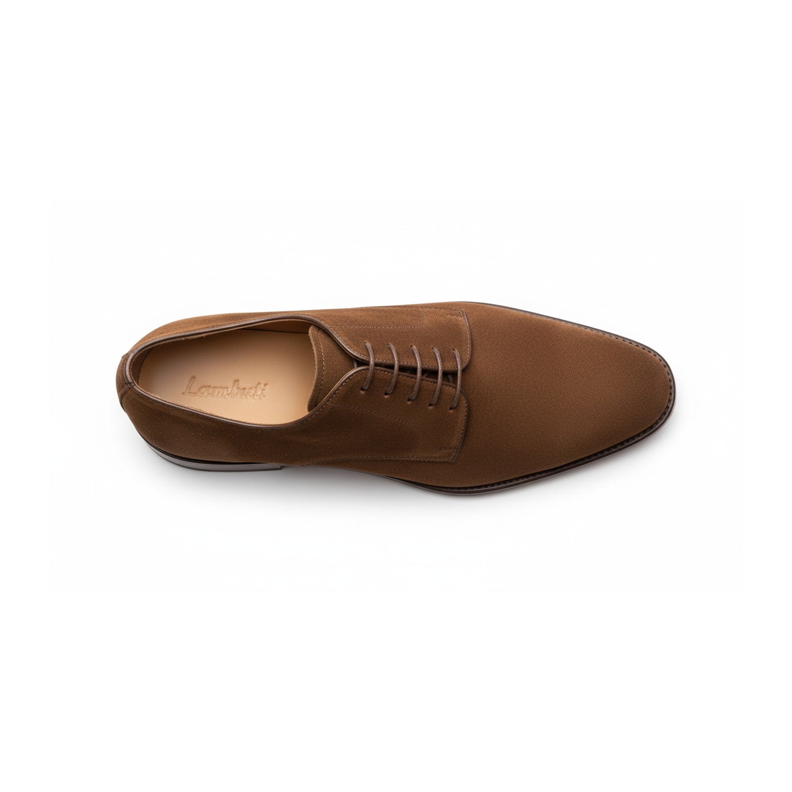 Men's Brown Suede Oxford Dress Shoes - top-down-view