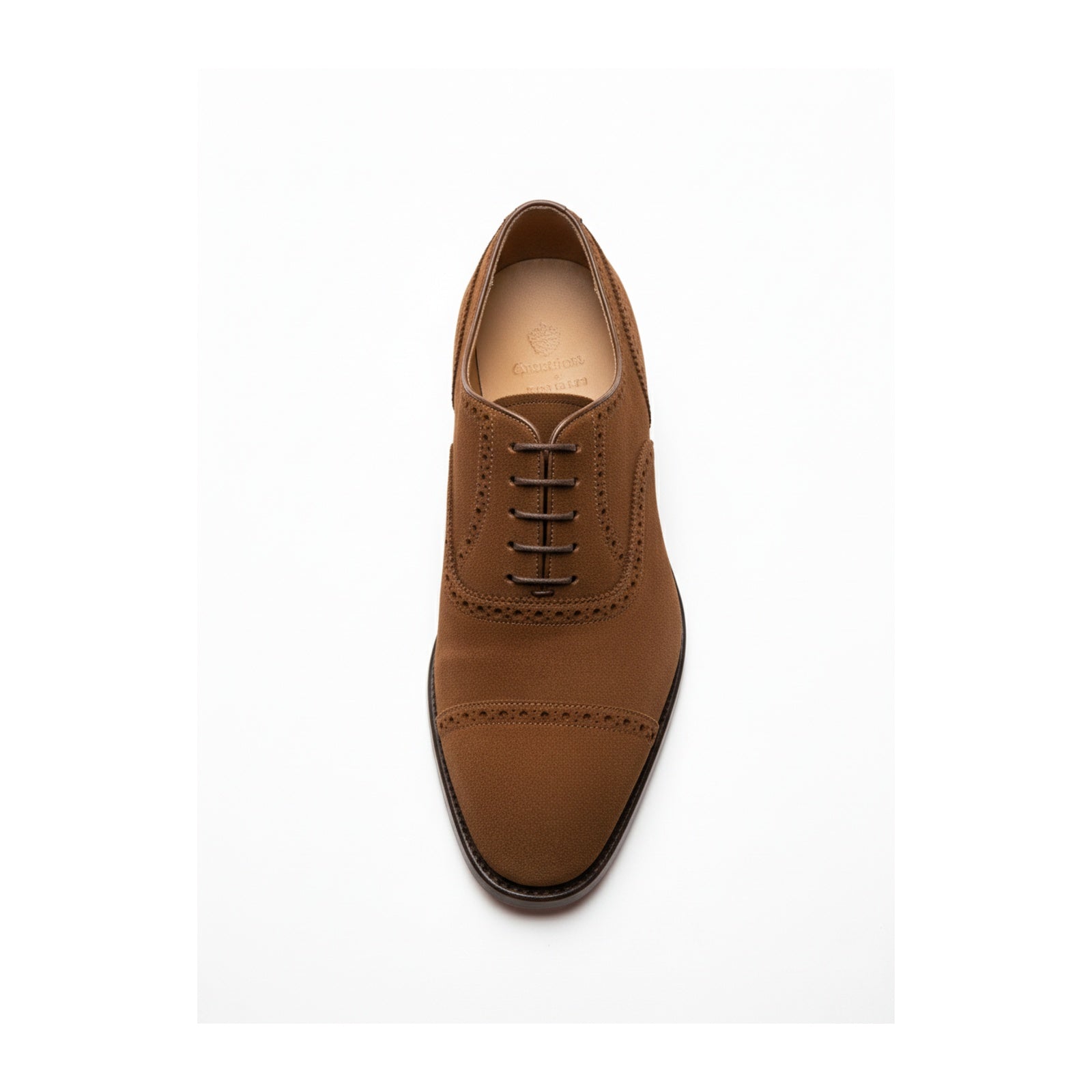 top-down-view - Men's Brown Suede Oxford Shoes