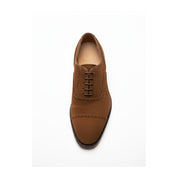 top-down-view - Men's Brown Suede Oxford Shoes
