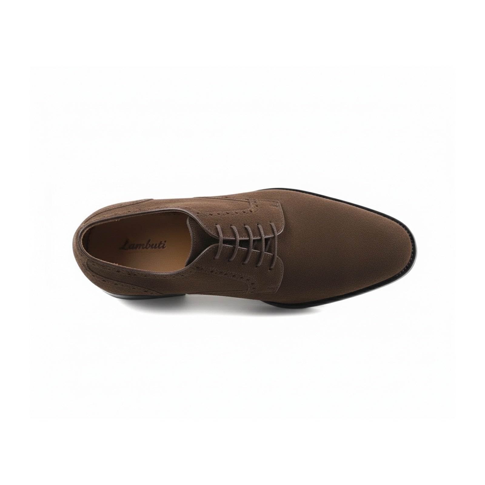top-down-view - Men's Brown Suede Oxford Shoes