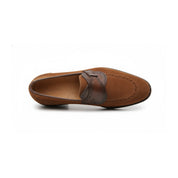 top-down-view - Men's Brown Suede Slip-On Loafers