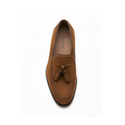 top-down-view - Men's Brown Suede Tassel Moccasins