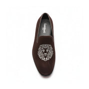 top-down-view - Men's Brown Velvet Loafers
