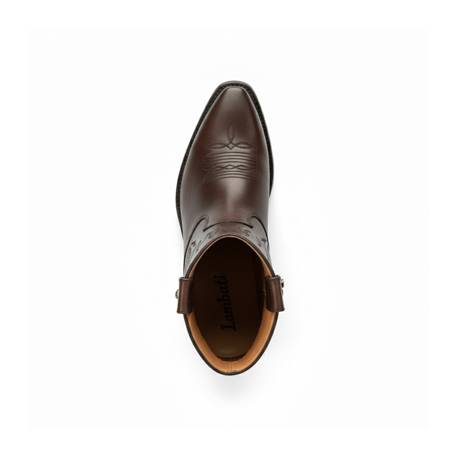 top-down-view - Men's Brown Western Cowboy Leather Boots
