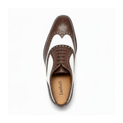 top-down-view - Men's Brown & White Leather Spectator Shoes