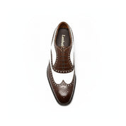 top-down-view - Men's Brown & White Leather Spectator Shoes