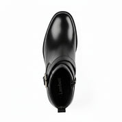 top-down-view - Men's Buckle Ankle Boots in Genuine Cow Leather