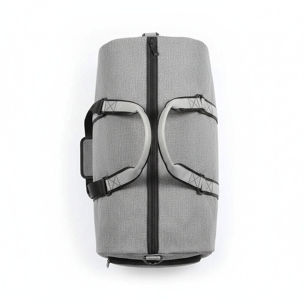 Men's Canvas Duffel Bag with Shoe Compartment - top-down-view