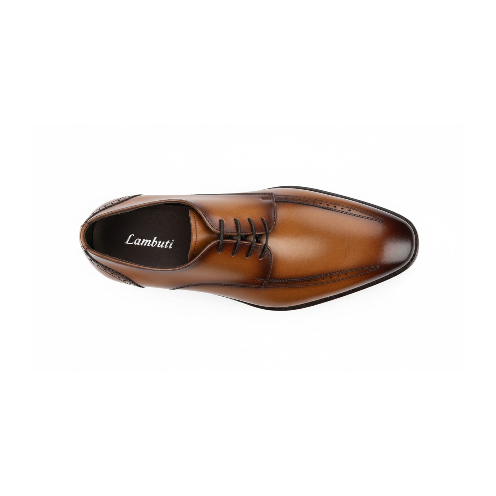 top-down-view - Men's Cap-toe Leather Oxfords in Brown