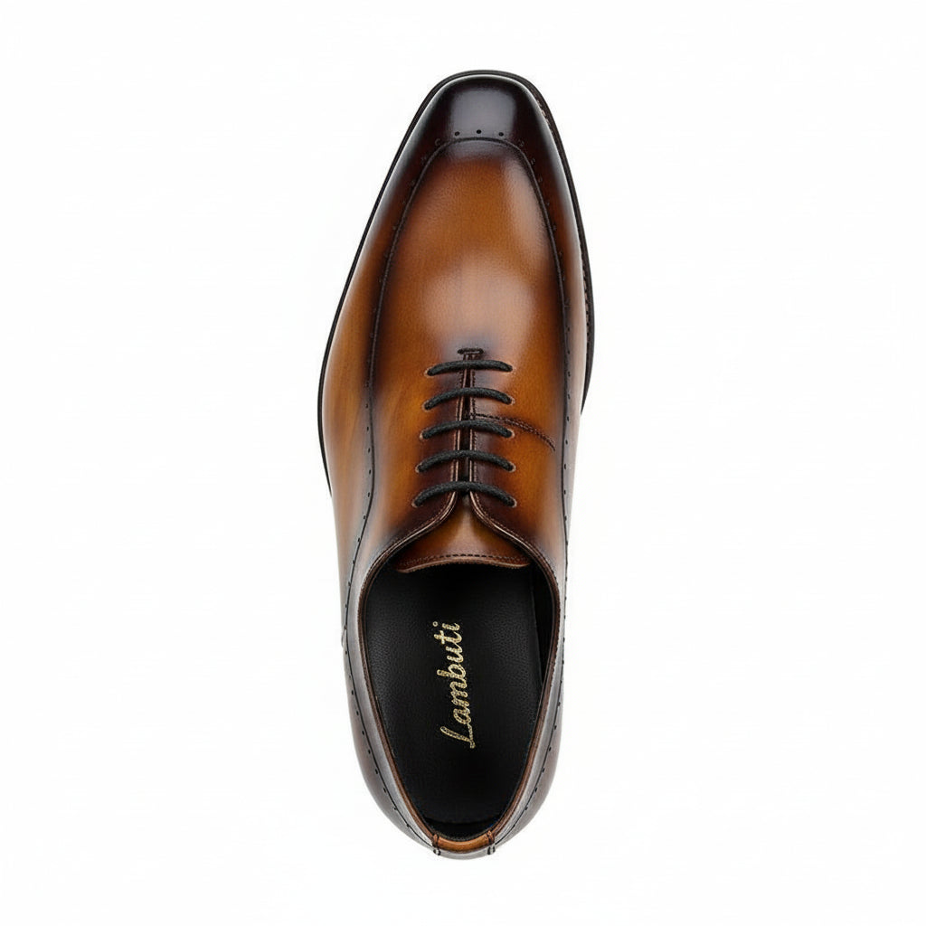 top-down-view - Men's Classic Brogue Leather Dress Shoes