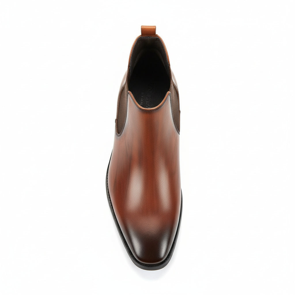 top-down-view - Men's Cow Leather Chelsea Boots with Comfort Fit