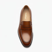 top-down-view - Men's Cow Leather Loafer Shoes