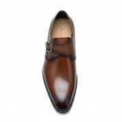 top-down-view - Men's Cow Leather Monk-Strap Dress Shoes