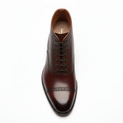 top-down-view - Men's Dark Brown Leather Cap Toe Ankle Boots