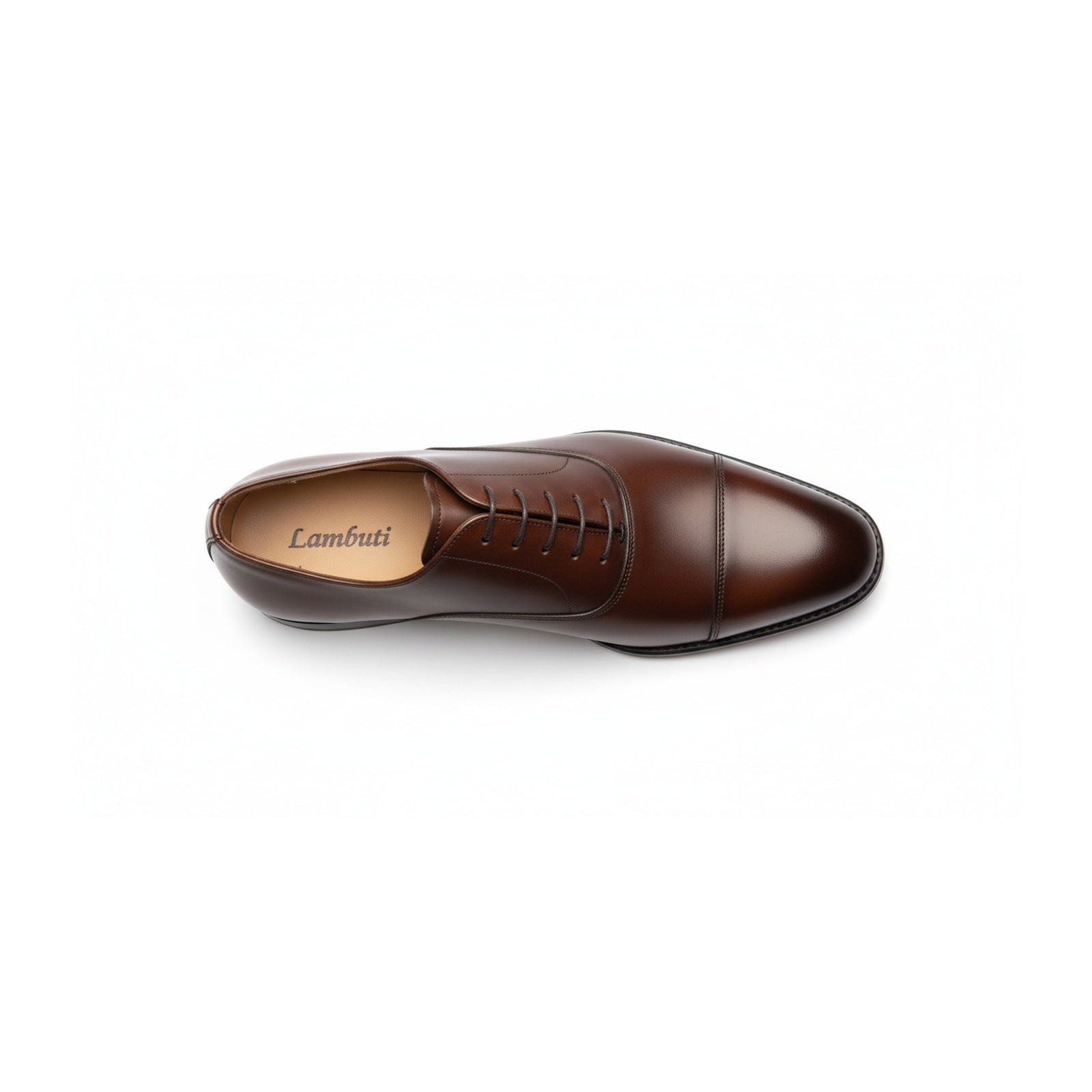 top-down-view - Men's Dark Brown Leather Oxford Dress Shoes