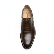 top-down-view - Men's Dark Brown Leather Oxford Dress Shoes