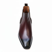 Men's Dark Burgundy Leather Chelsea Boots - top-down-view