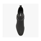 Men's Dark Gray Suede Biker Boots - top-down-view
