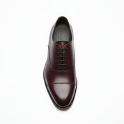 top-down-view - Men's Dark Maroon Leather Oxford Dress Shoes
