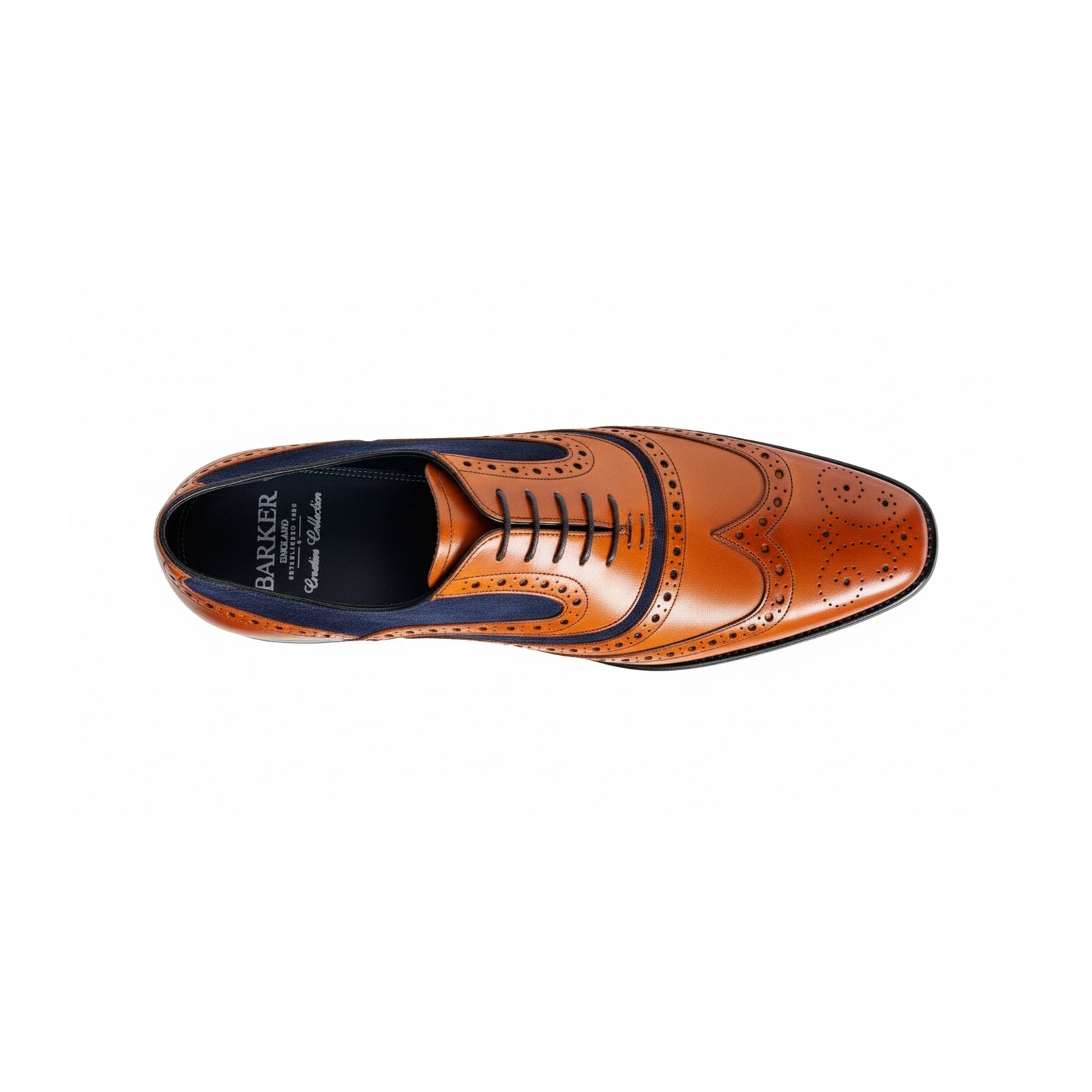 top-down-view - Men's Full Grain Leather Brogue Dress Shoes