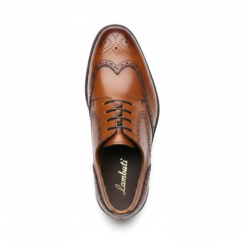 top-down-view - Men's Full-Grain Leather Classic Dress Shoes