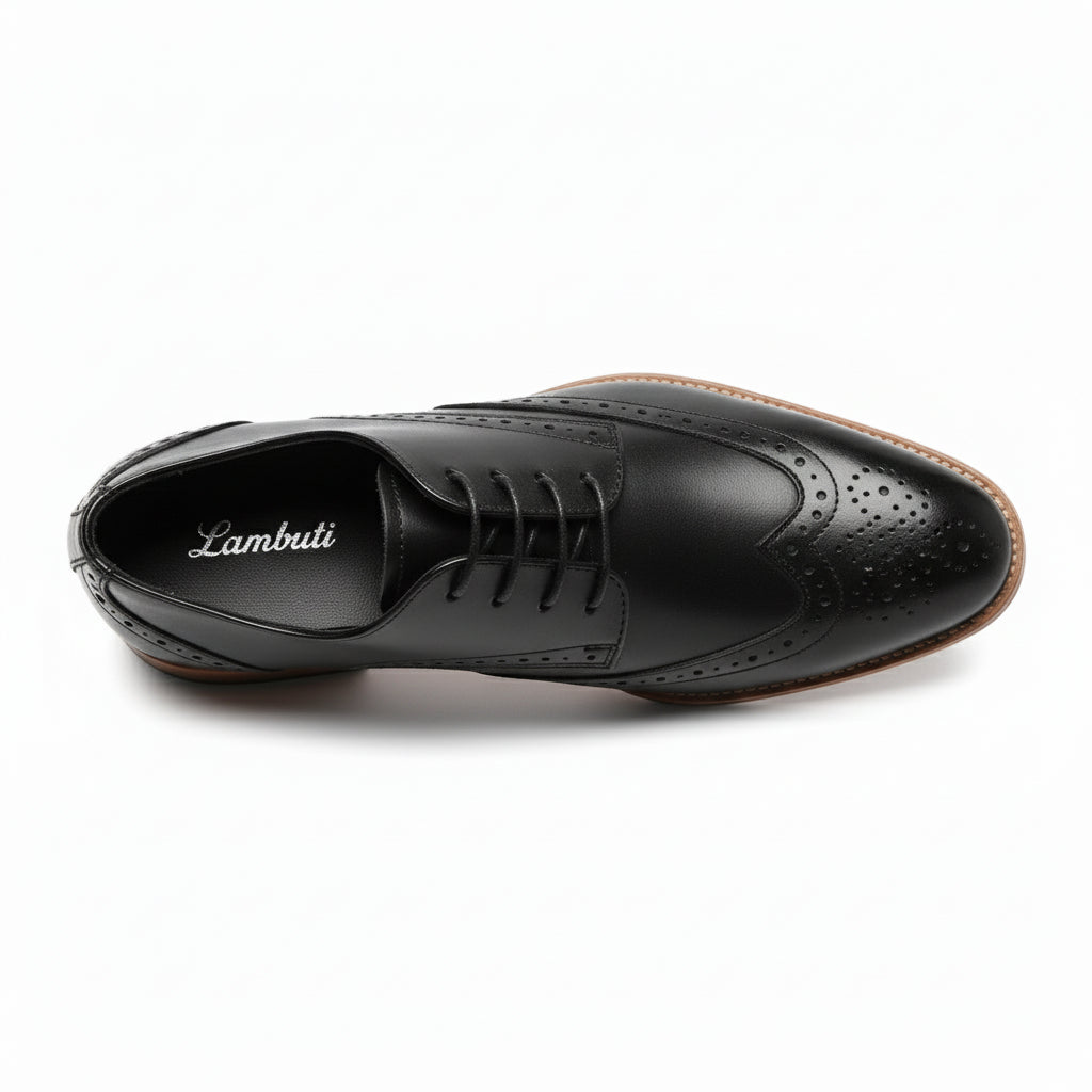 top-down-view - Men's Full Grain Leather Wingtip Dress Shoes