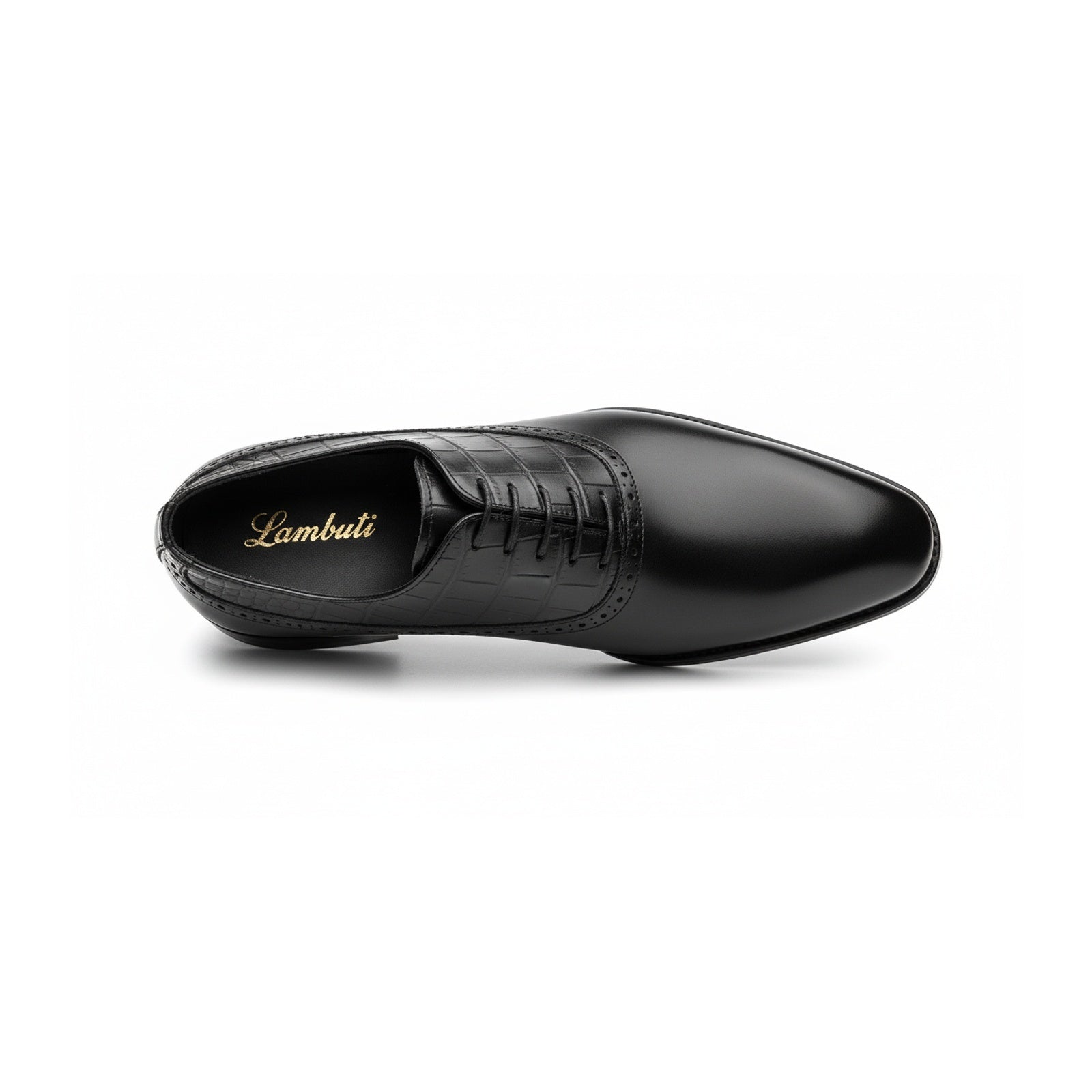top-down-view - Men's Full Grain Leather Wingtip Formal Shoes