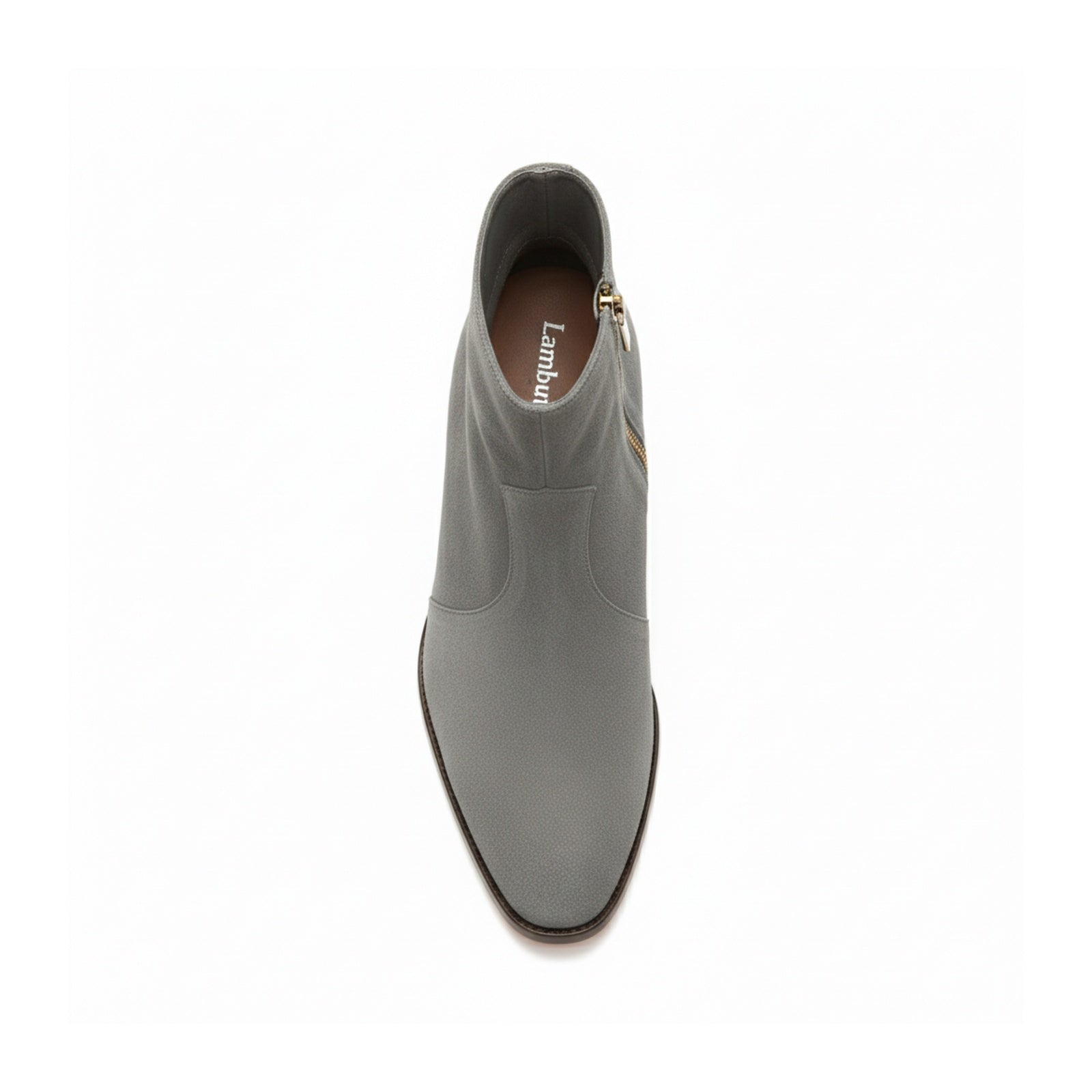 top-down-view - Men's Gray Suede Dress Ankle Boots