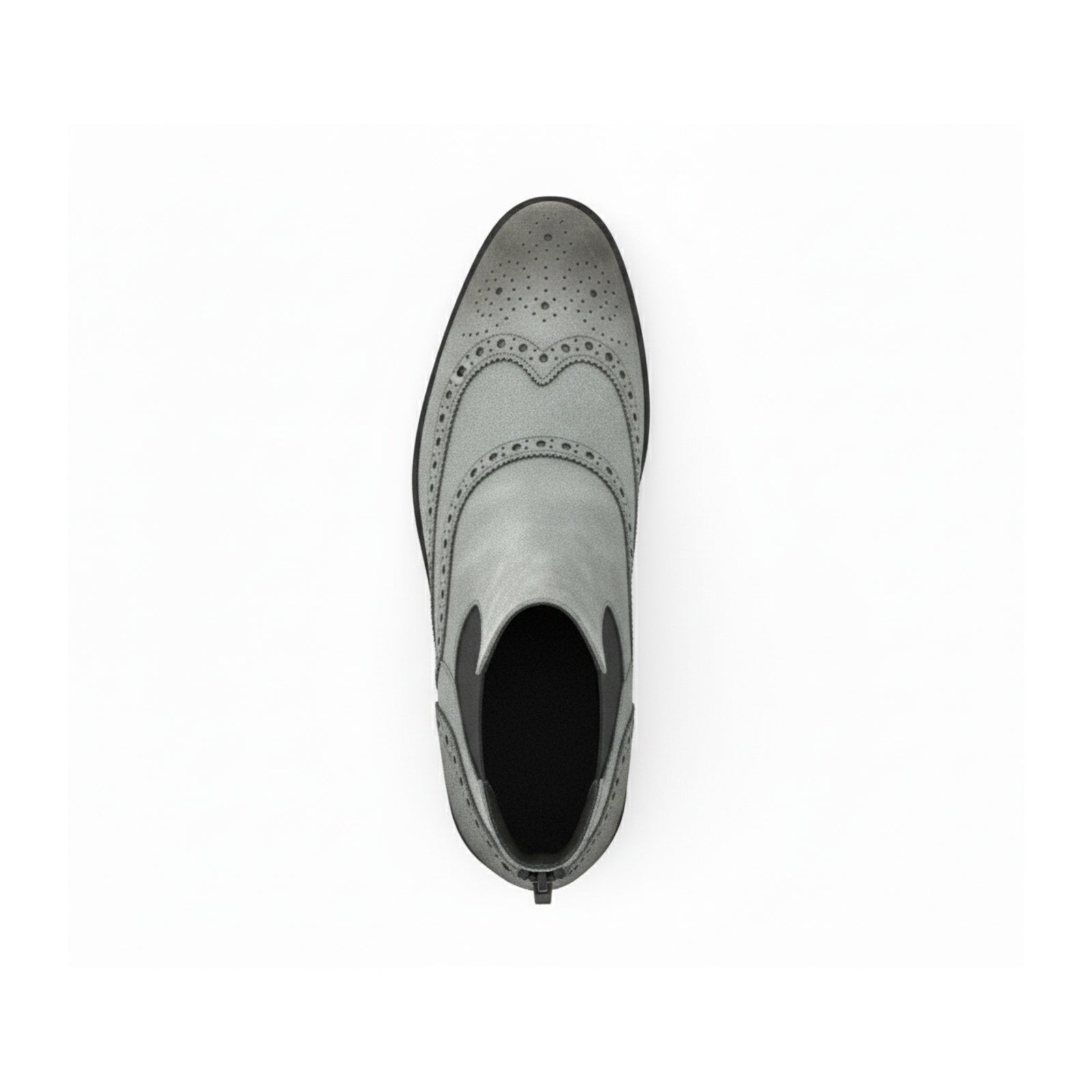 Men's Gray Suede Chelsea Boots - top-down-view