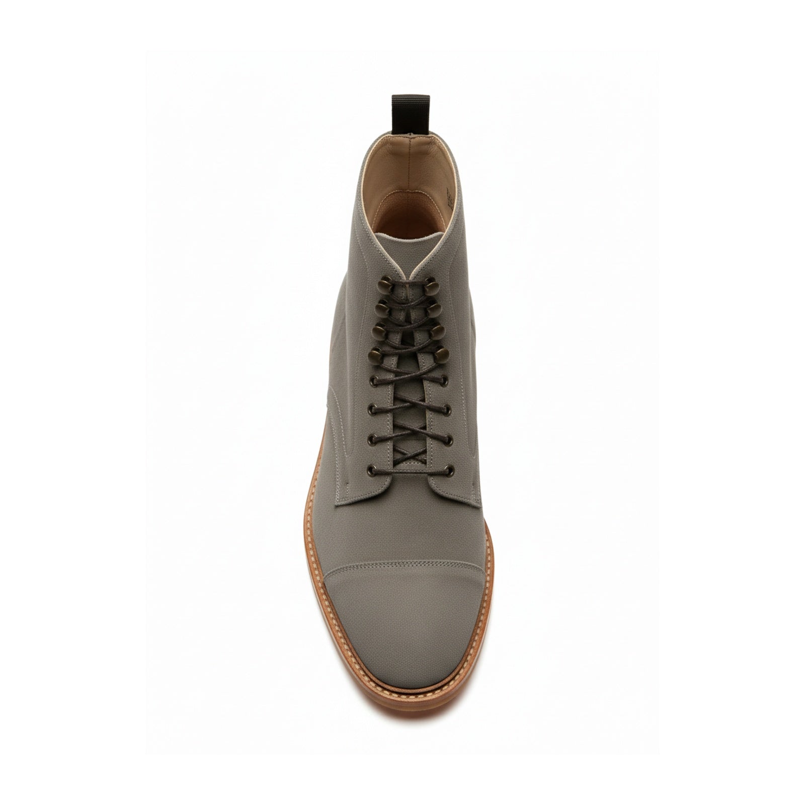 Men's Gray Suede Lace-Up Dress Boots - top-down-view
