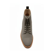 Men's Gray Suede Lace-Up Dress Boots - top-down-view