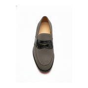 top-down-view - Men's Gray Suede Moccasin Loafers