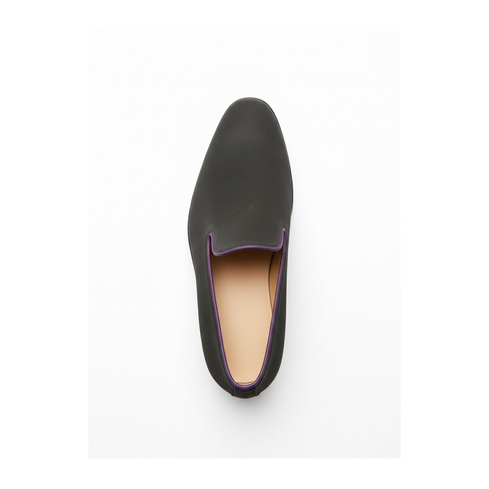 top-down-view - Men's Gray Suede Moccasins