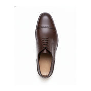 Men's Dark Brown Leather Oxford Dress Shoes - top-down-view