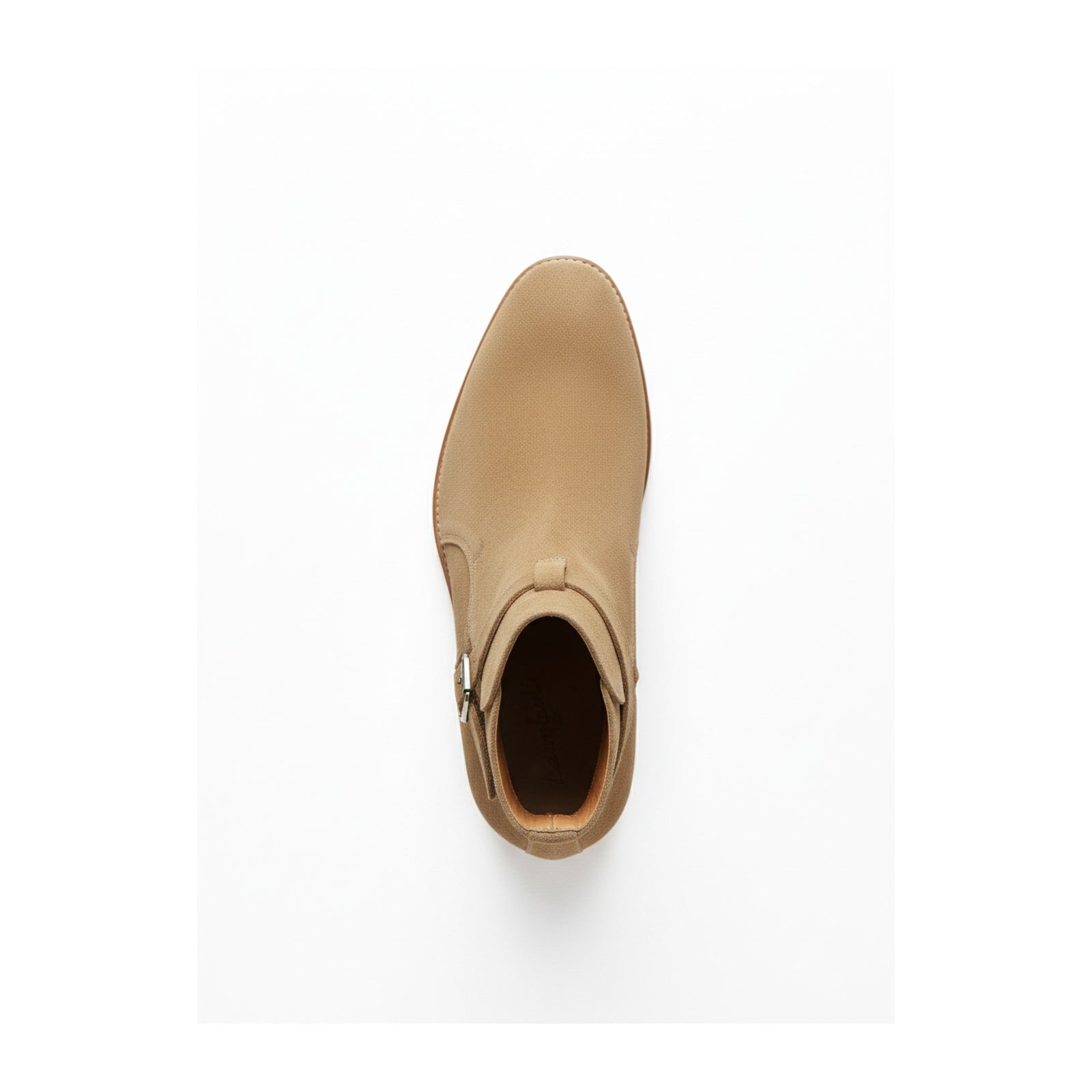 top-down-view - Men's Handmade Beige Suede Jodhpur Ankle Boot with Leather Sole