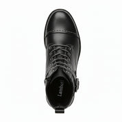 top-down-view - Men's Handmade Black Leather Classic Boots with Customization Options