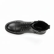 top-down-view - Men's Handmade Black Leather Classic Boots with Customization Options