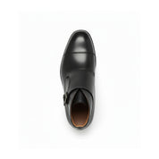top-down-view - Men's Handmade Black Leather Double Monk Strap Boots