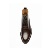 top-down-view - Men's Handmade Brown Leather Lace-Up Ankle Boots with Premium Craftsmanship