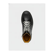 top-down-view - Men's Hexagon-Patterned Leather Motorcycle Boots