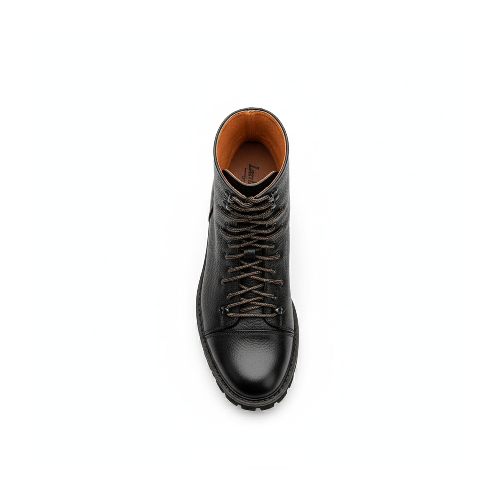 top-down-view - Men's High Ankle Biker Leather Boots