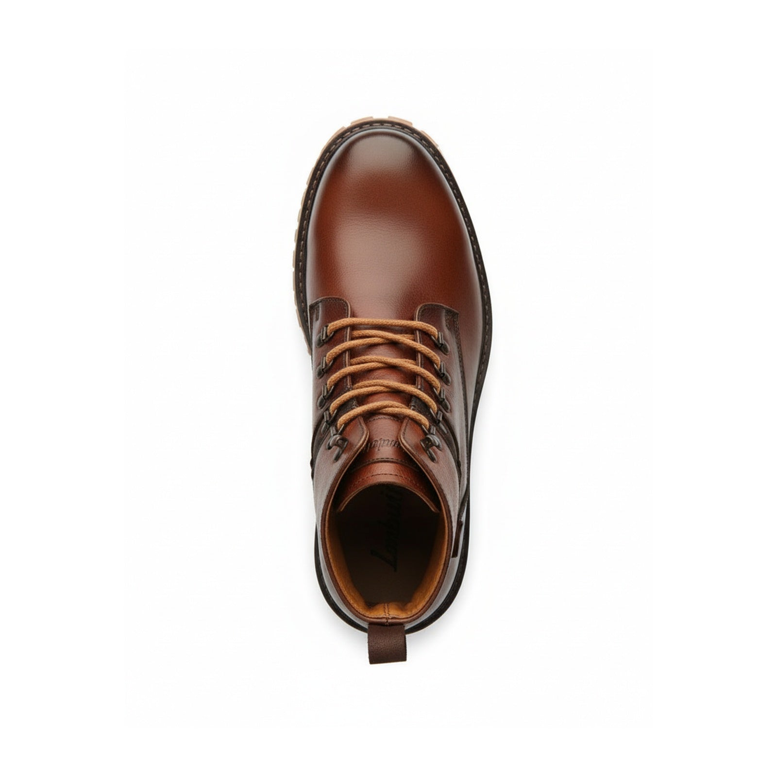 top-down-view - Men's High Ankle Lace-Up Leather Boots