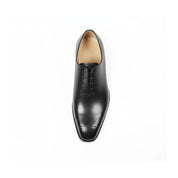 Men's Black Leather Brogue Oxford Shoes - top-down-view