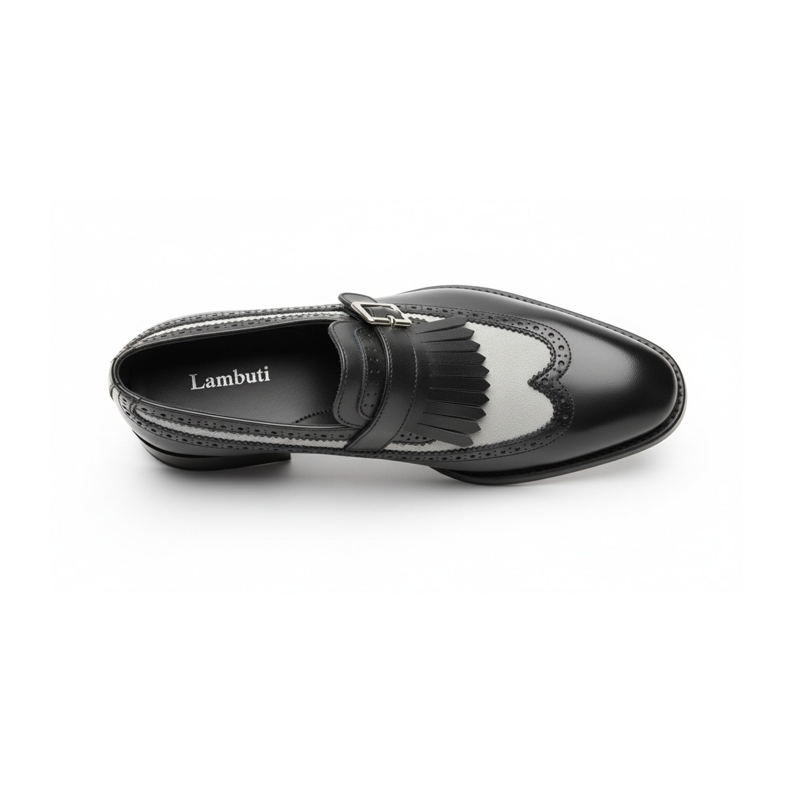 top-down-view - Men's Leather & Suede Spectator Wingtip Dress Shoes