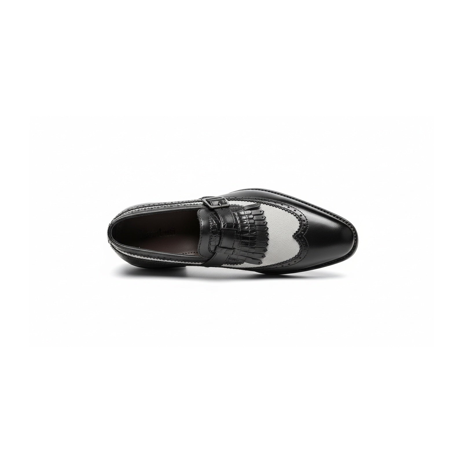 Men's Leather & Suede Spectator Wingtip Dress Shoes - top-down-view