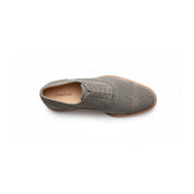 Men's Light Gray Suede Brogue Dress Shoes - top-down-view