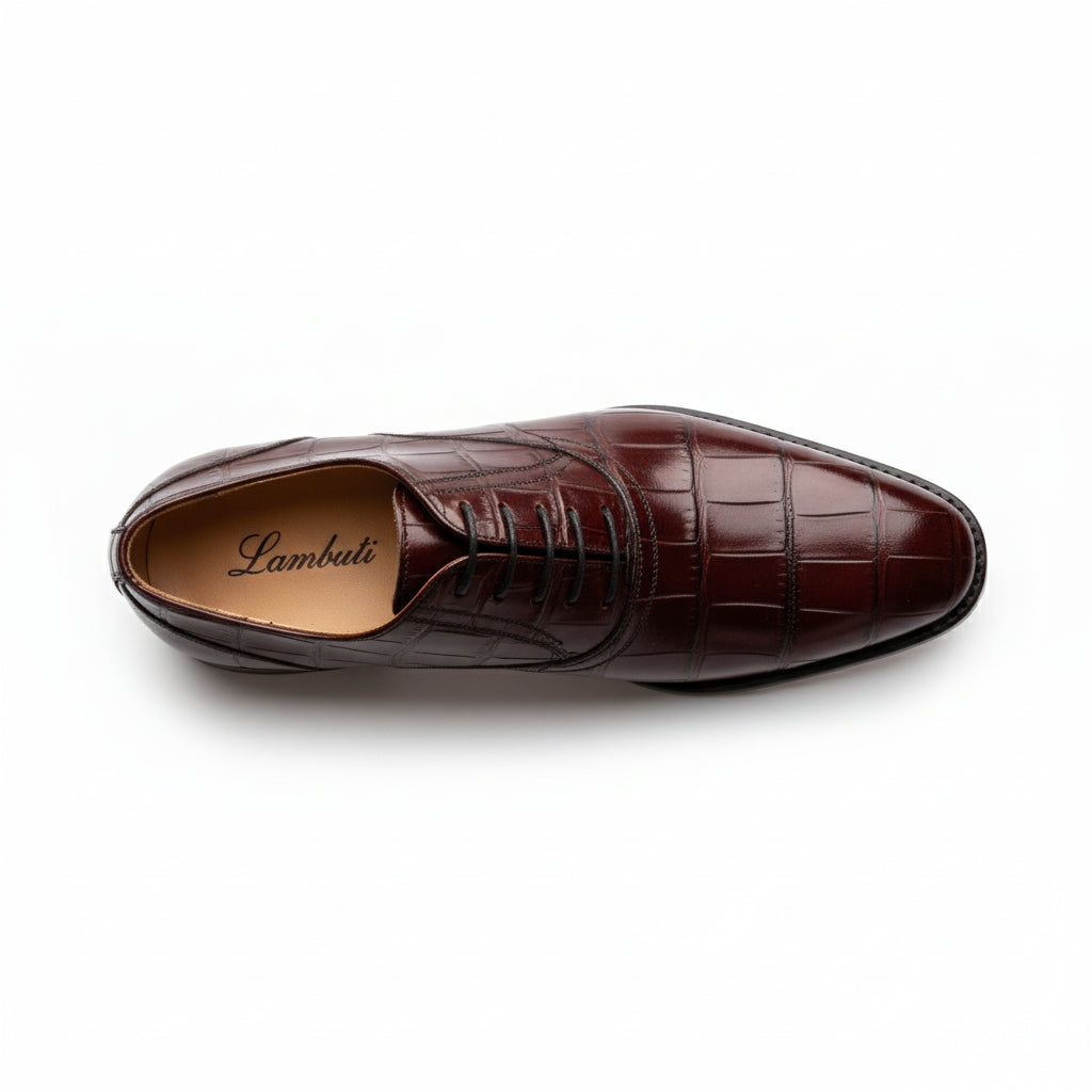 top-down-view - Men's Maroon Leather Dress Shoes